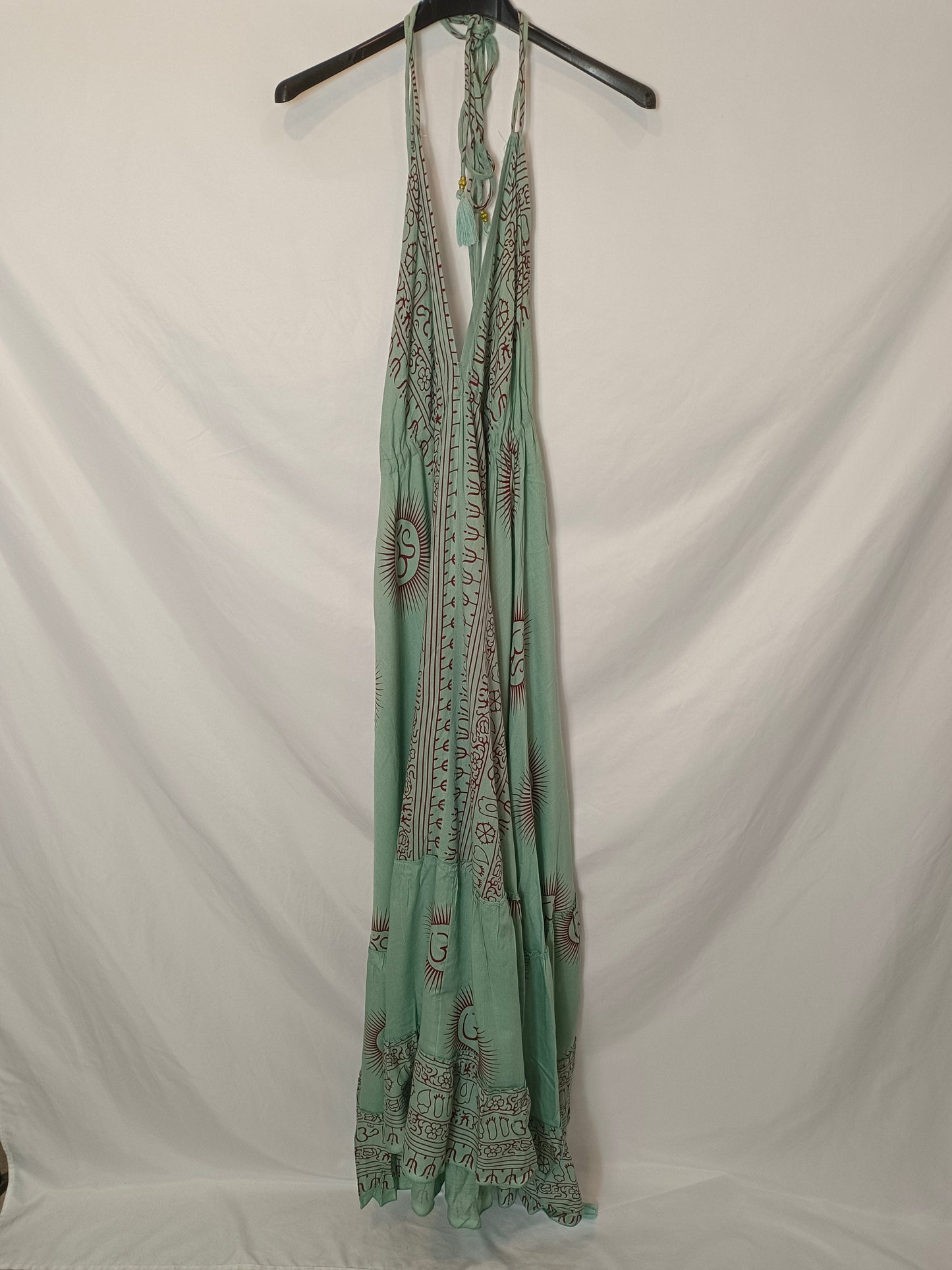 OTHERS. Green hippie print dress YOUR (s/m)