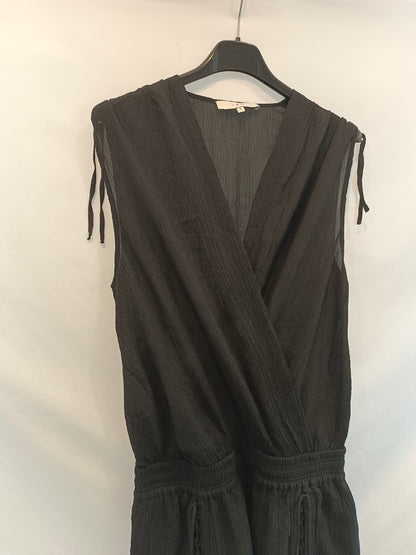 IRO. Black textured jumpsuit T.xs