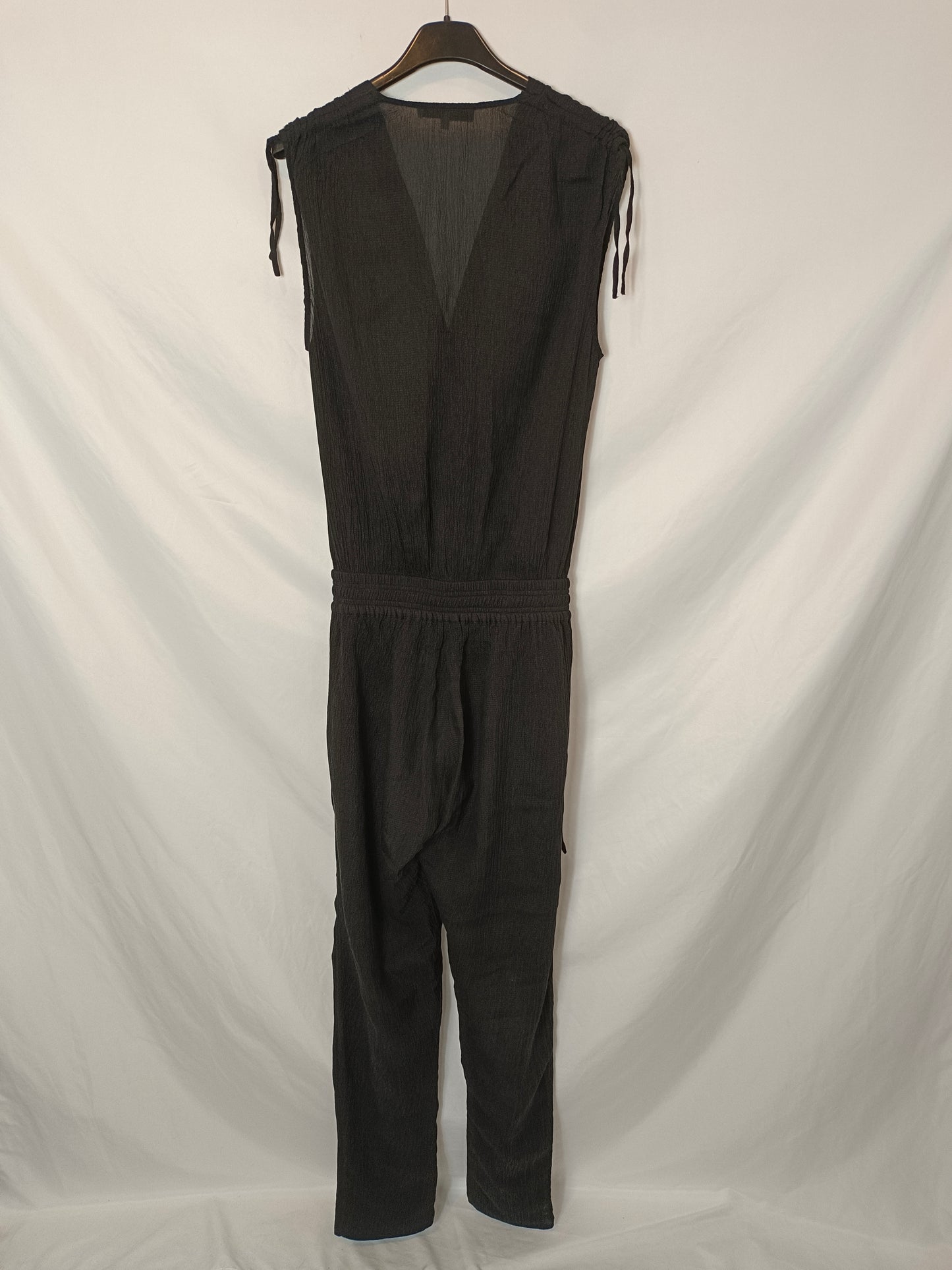 IRO. Black textured jumpsuit T.xs