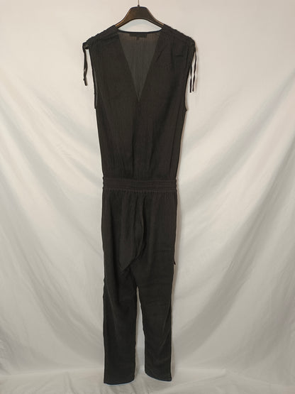 IRO. Black textured jumpsuit T.xs