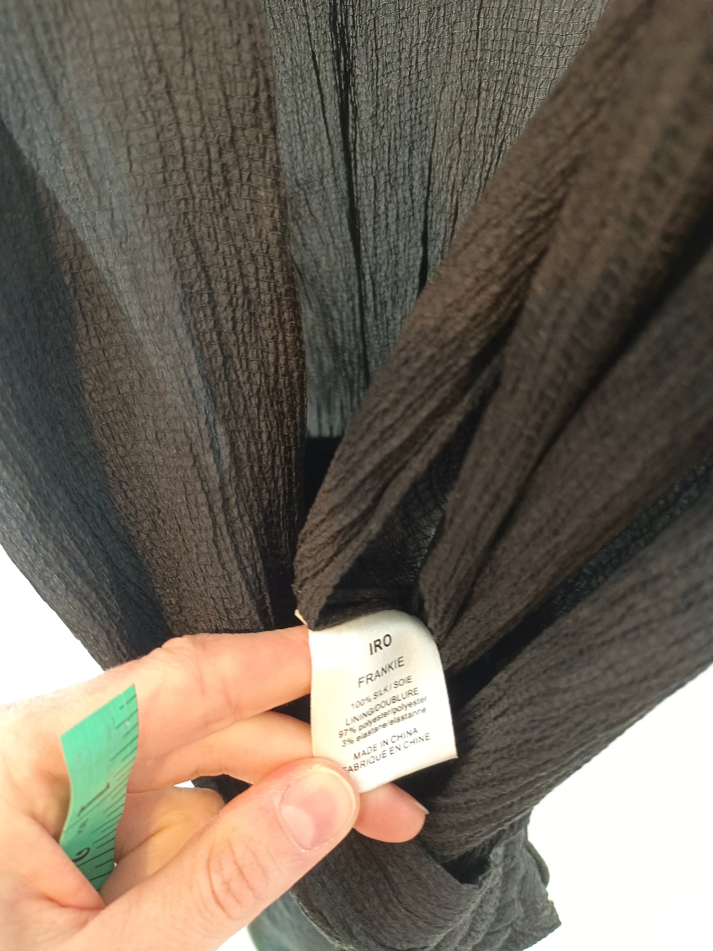 IRO. Black textured jumpsuit T.xs