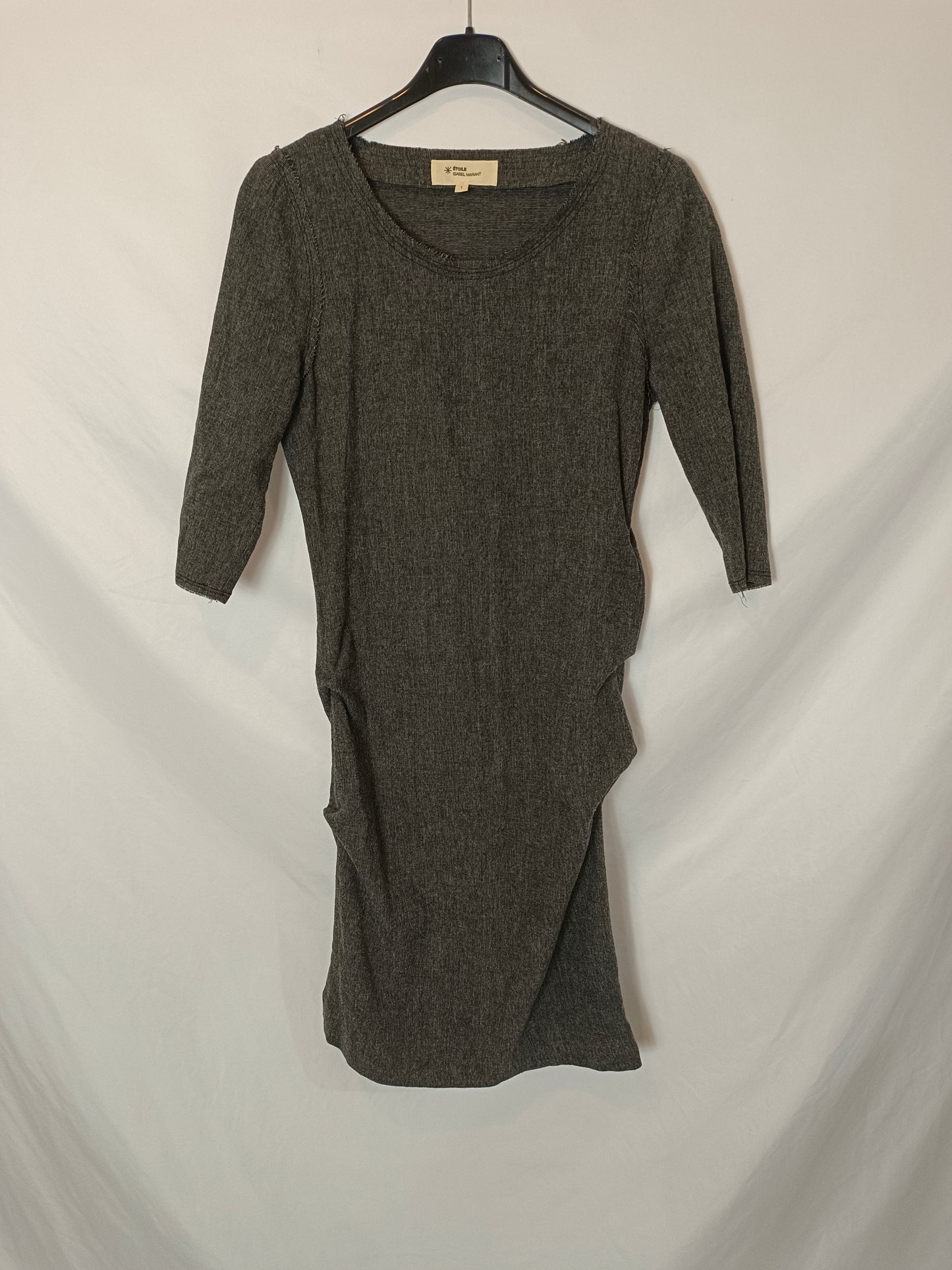 ISABEL MARANT ÉTOILE. Ruched grey Ts midi dress