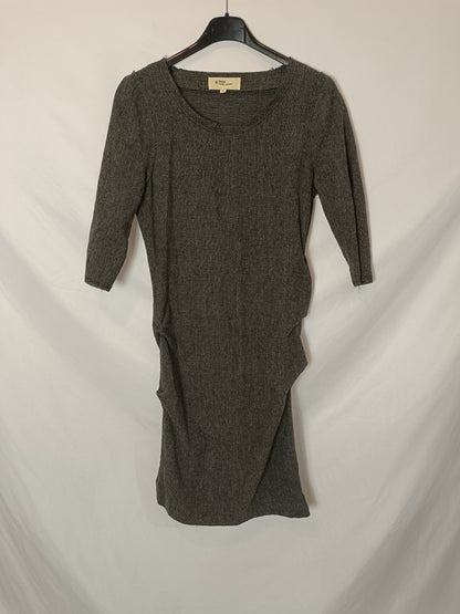 ISABEL MARANT ÉTOILE. Ruched grey Ts midi dress