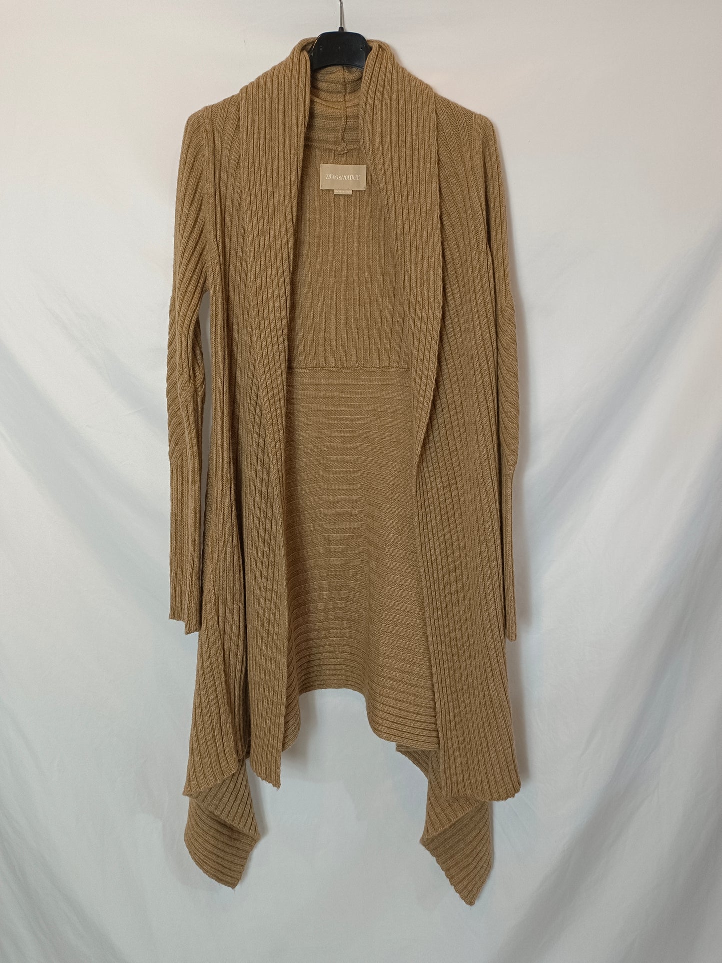 ZADIG&VOLTAIRE. Cárdigan beige canalé Tu(s/m)