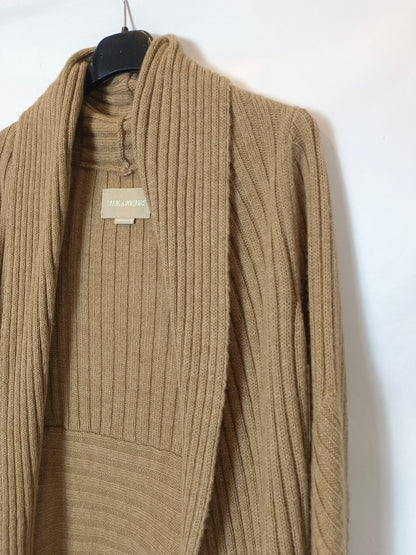 ZADIG&VOLTAIRE. Cárdigan beige canalé Tu(s/m)