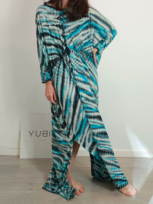 RAQUEL ALLEGRA. Long tie-dye caftan Ts