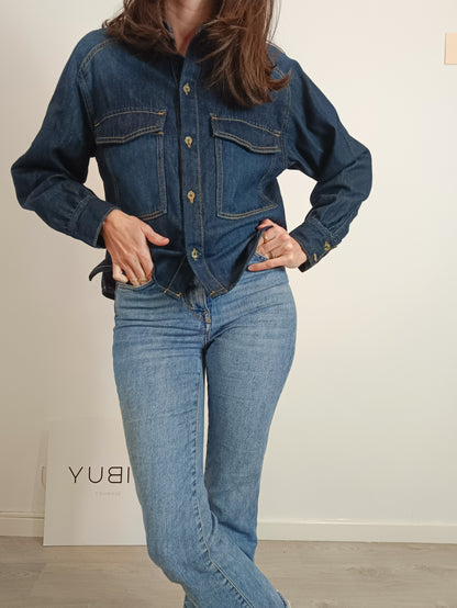 MASSIMO DUTTI. Denim shirt with pockets. TS