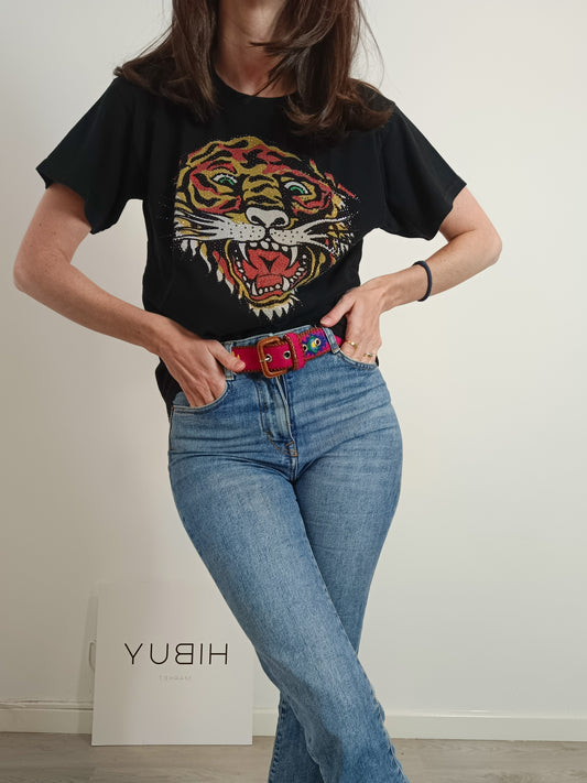 PAROSH Black tiger t-shirt. T.S.