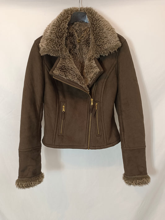 PHARD. Biker marrón antelina pelo T.40