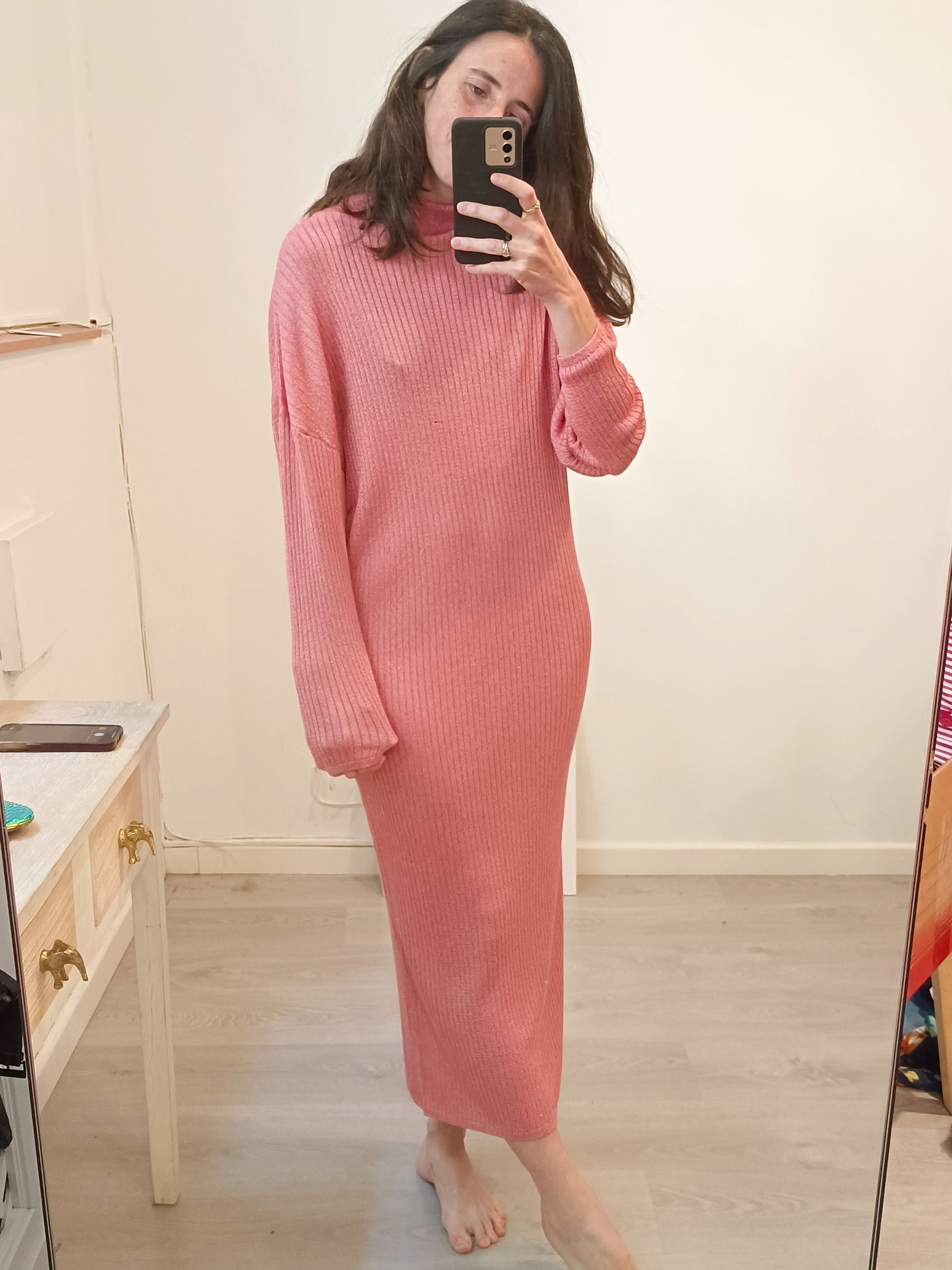 bimba y lola pink dress Bimba Y Lola Cactus-Print Motif Dress in Pink