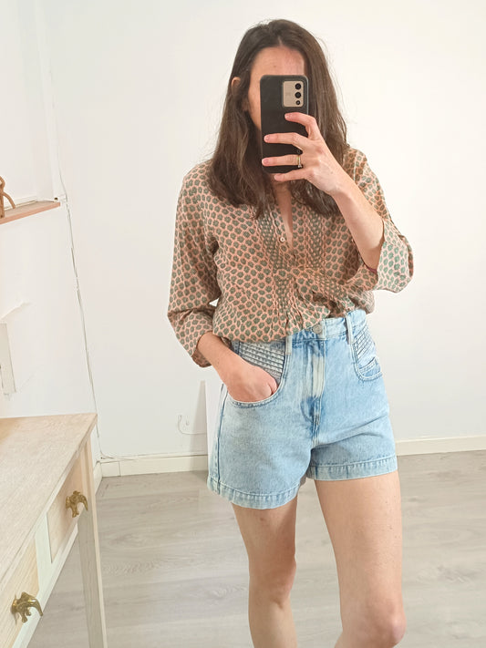 ISABEL MARANT. Worn effect denim shorts T.36