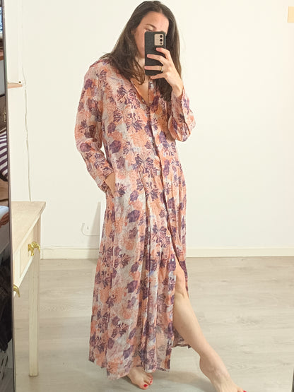 IRO. Vestido largo estampado camisero. T 36