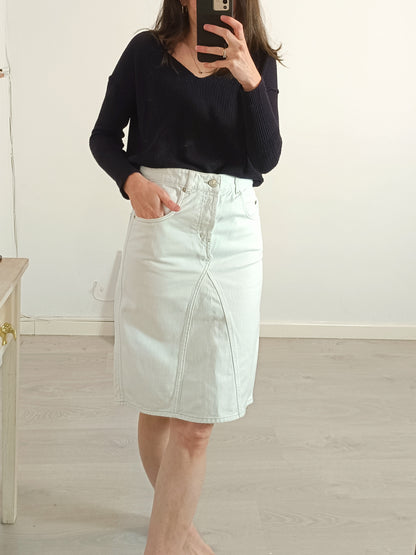 ISABEL MARANT ÉTOILE.White denim midi skirt. T 36
