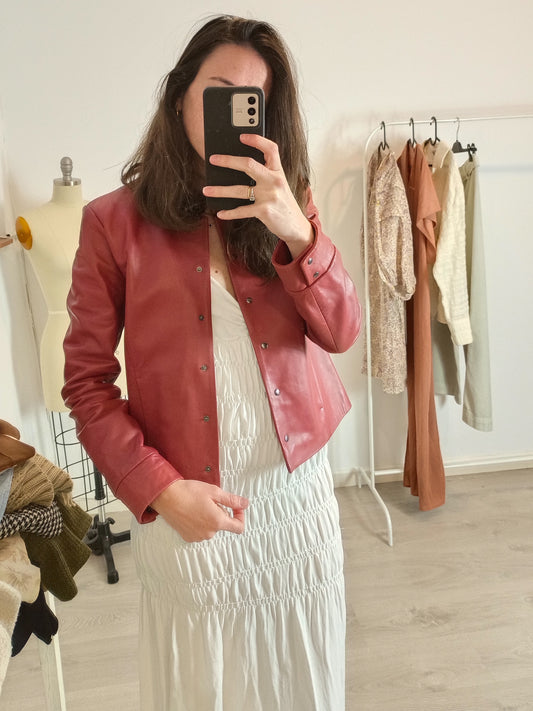 COMPTOIR DES COTONNIERS. Chaqueta roja piel  T.S (Tara)