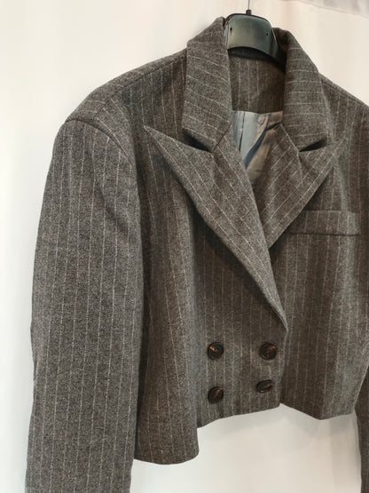 OTHERS. Gray striped blazer YOUR(S)