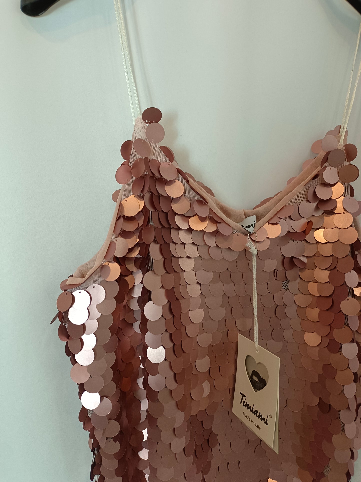 TIMIAMI. Top rosa lentejuelas T.xl