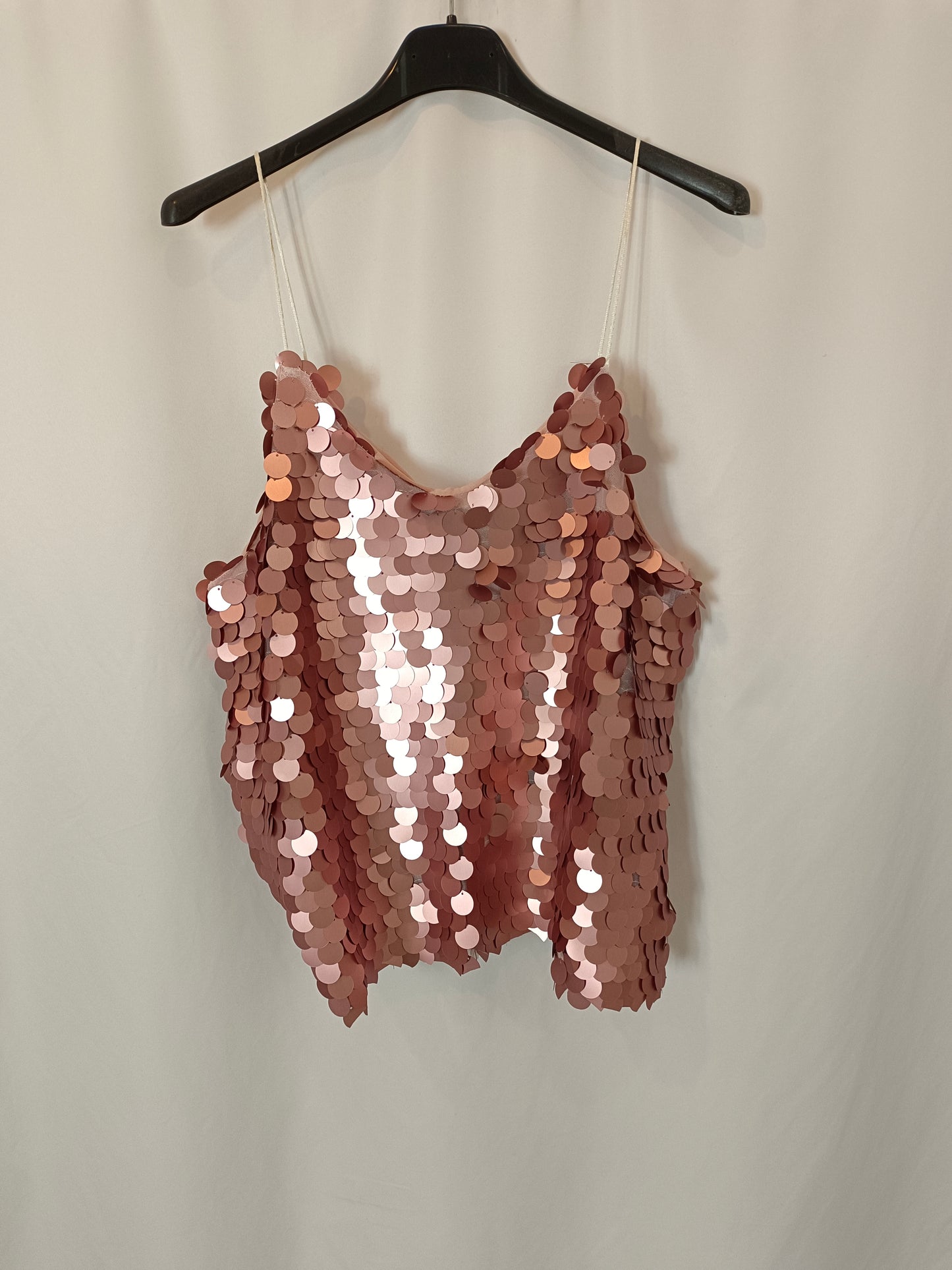 TIMIAMI. Top rosa lentejuelas T.xl
