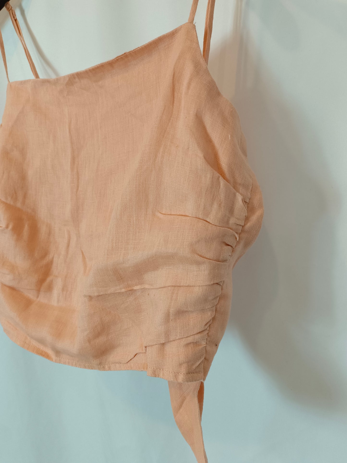 H&M. Top naranja lino T.xs