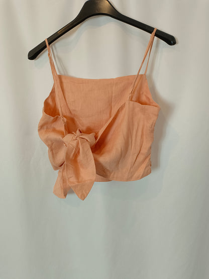 H&M. Top naranja lino T.xs
