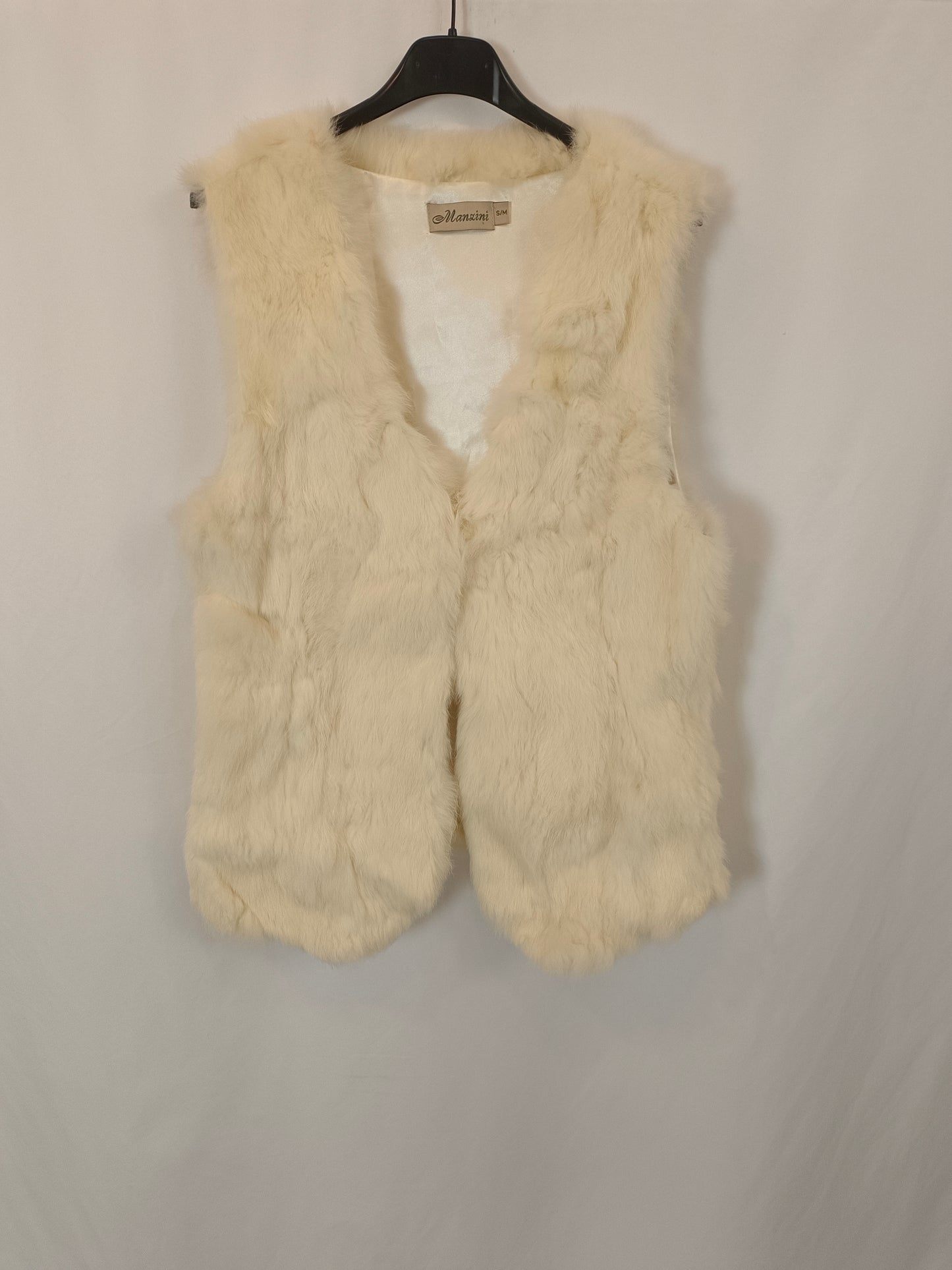 MANZINI. Chaleco de pelo beige T.s/m