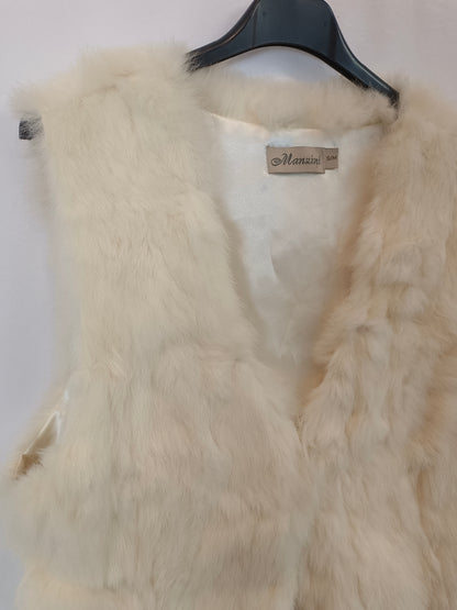 MANZINI. Chaleco de pelo beige T.s/m