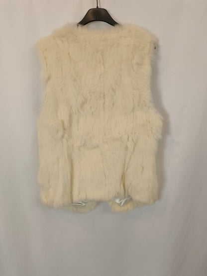 MANZINI. Chaleco de pelo beige T.s/m