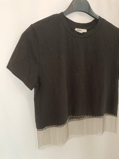 SUBDUED. Camiseta flecos abalorios T.m