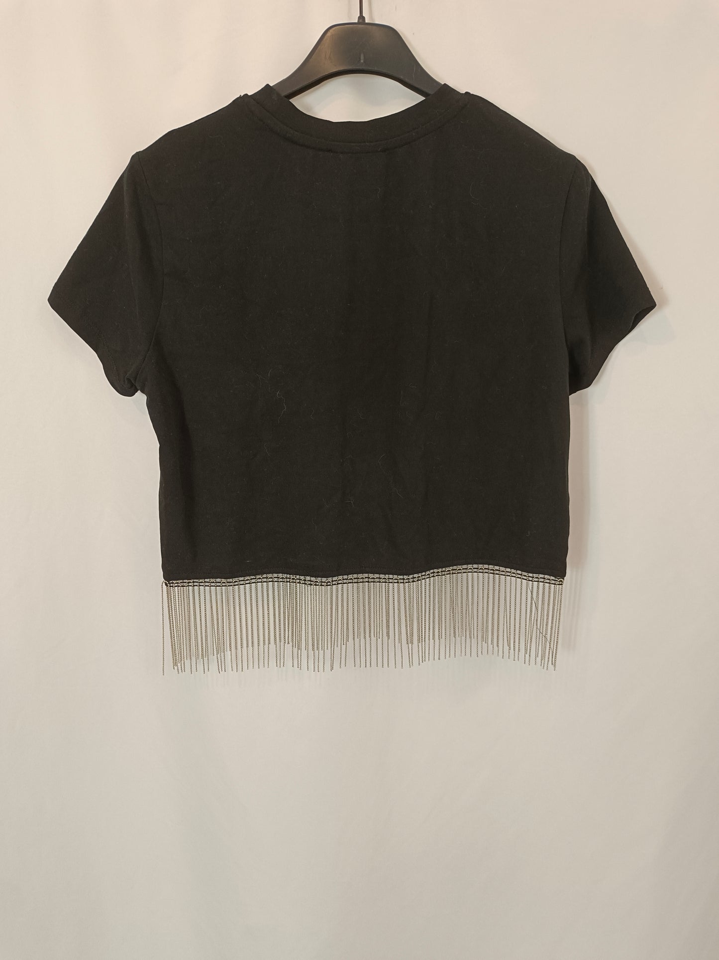 SUBDUED. Camiseta flecos abalorios T.m