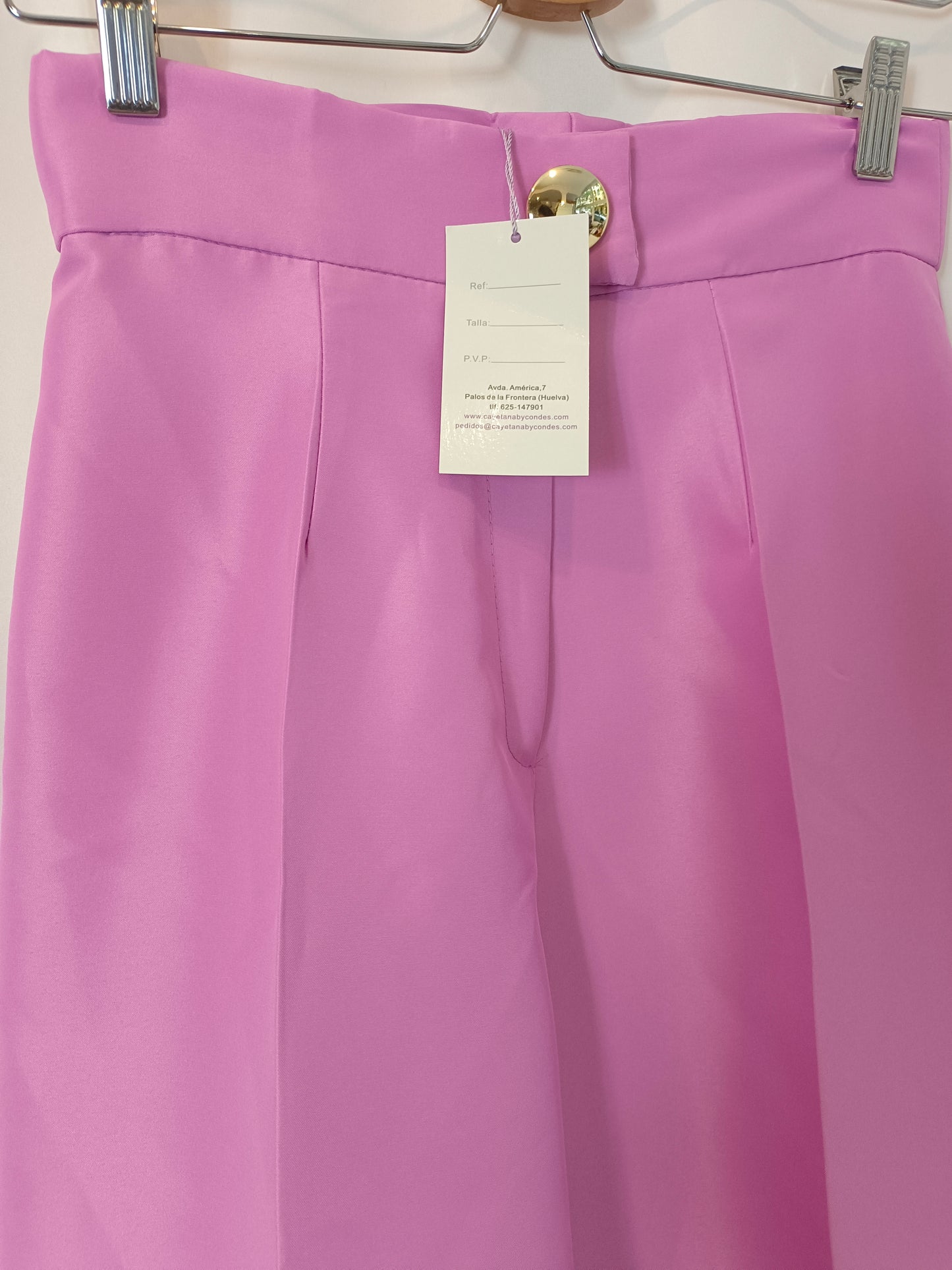 CAYETANA BY CONDES. Pantalón rosa ancho T.s