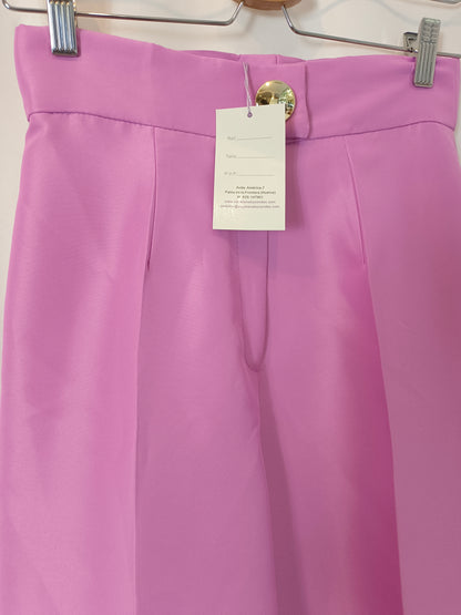 CAYETANA BY CONDES. Pantalón rosa ancho T.s