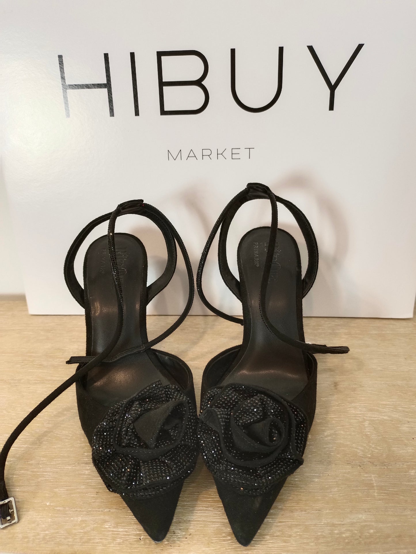 PRIMARK. Black flower shoe size 38