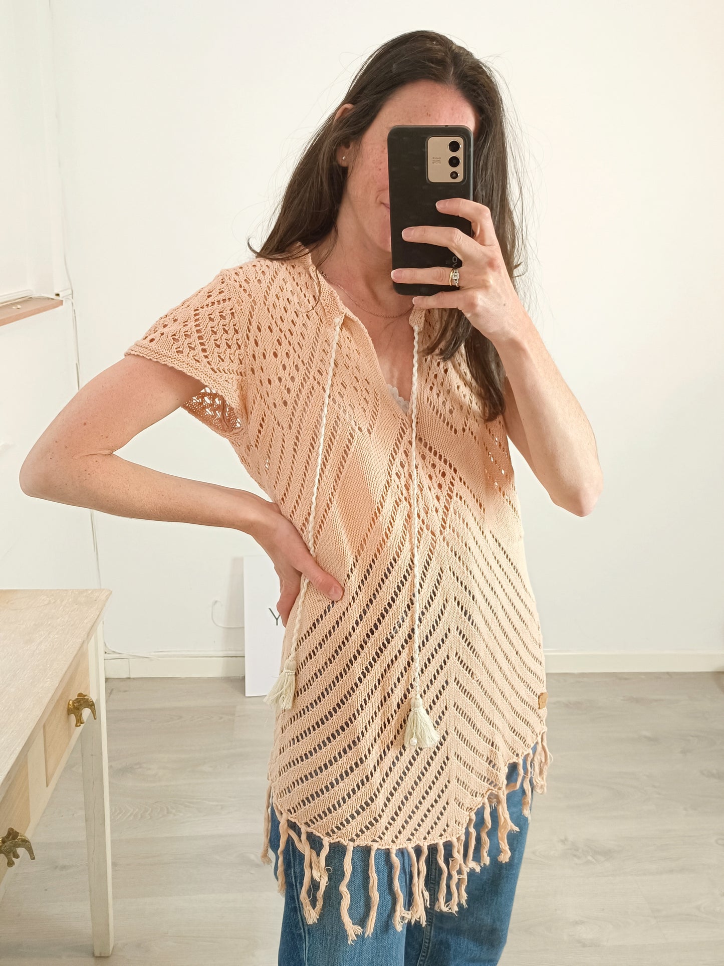 NÜD BY NEKANE. Top rosa croché Tm/l