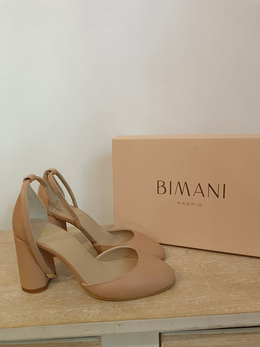 BIMANI. Zapatos rosas tacón T.38
