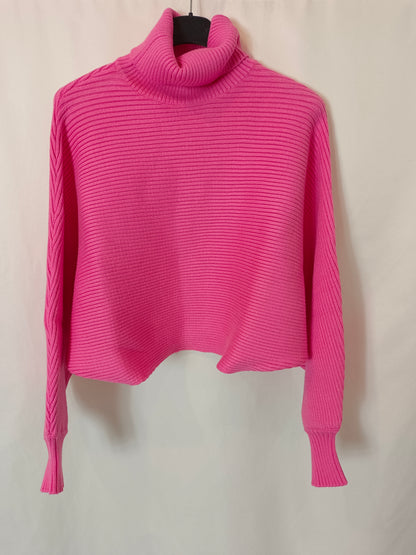 ZARA.Total look rosa de canalé T.m