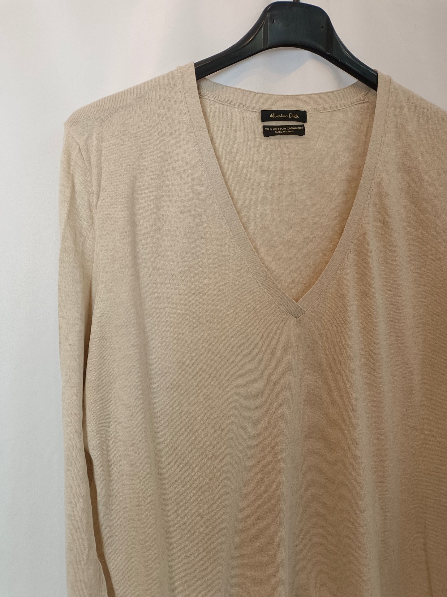 MASSIMO DUTTI. Jersey beige punto T.u(l)
