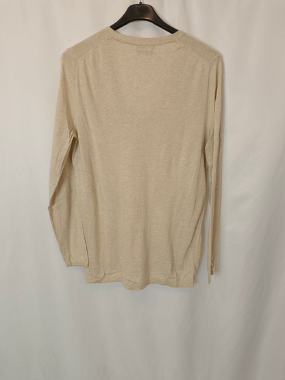 MASSIMO DUTTI. Jersey beige punto T.u(l)