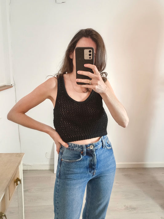 ZADIG&amp;VOLTAIRE. Openwork black top. T.S.