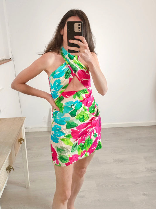 ZARA. Short floral dress Tm