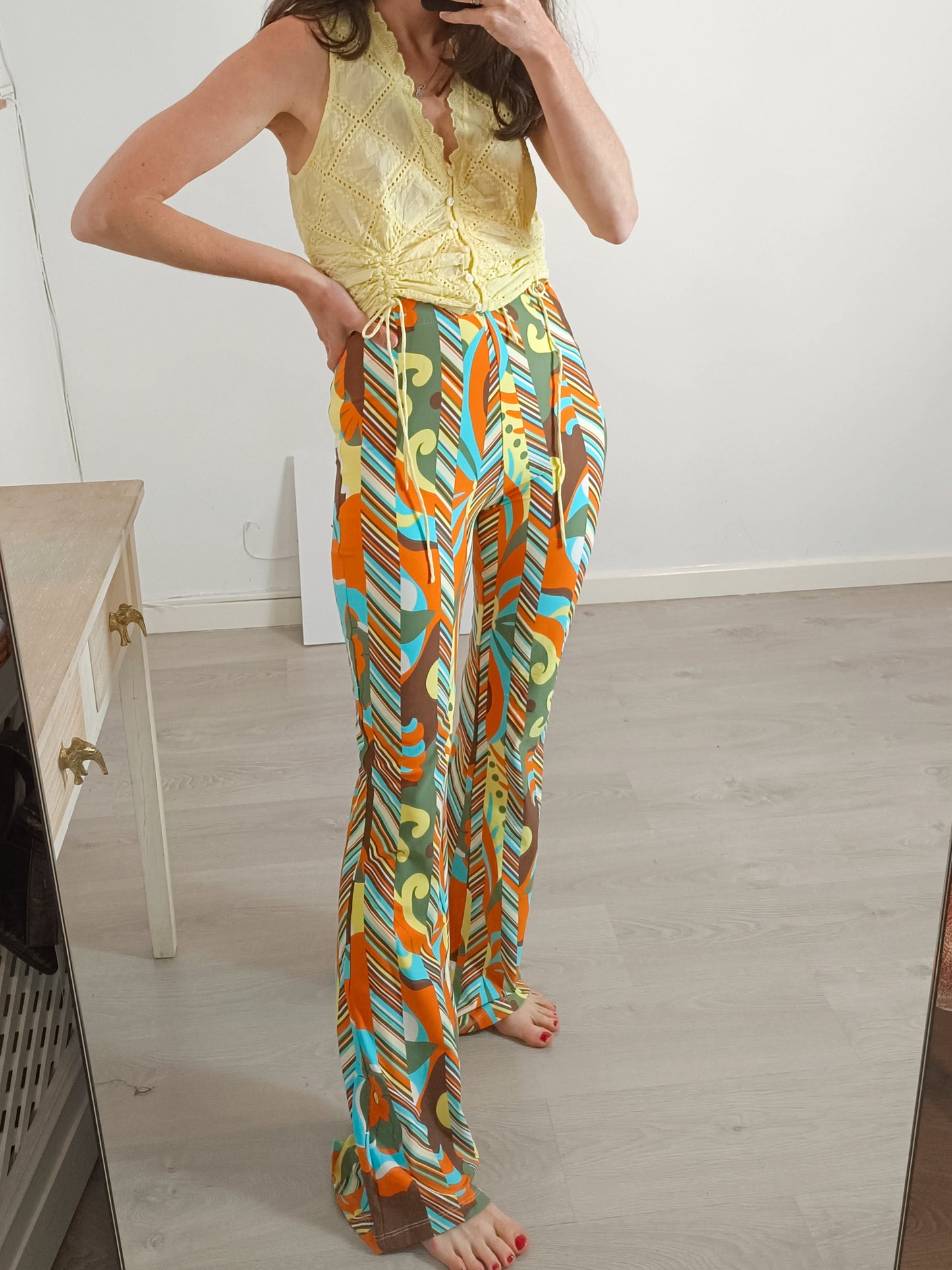 SANTANA DE MORA.Pantalones campana retro T.S