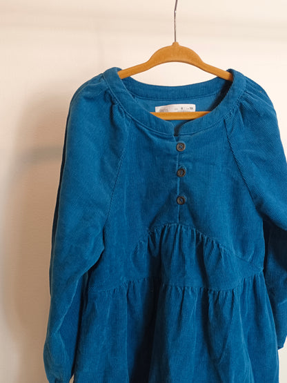 ZARA. Vestido azul pana T.8 años