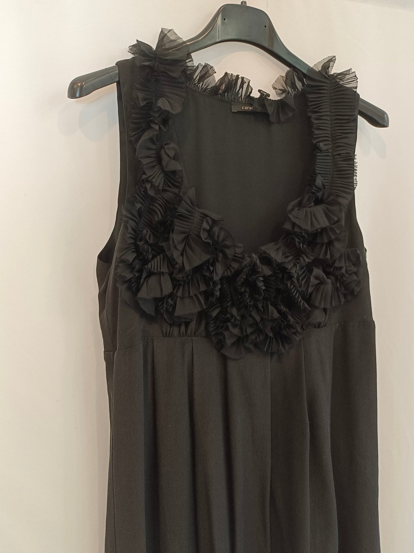 CHARACTER. Black silk midi dress, size 42