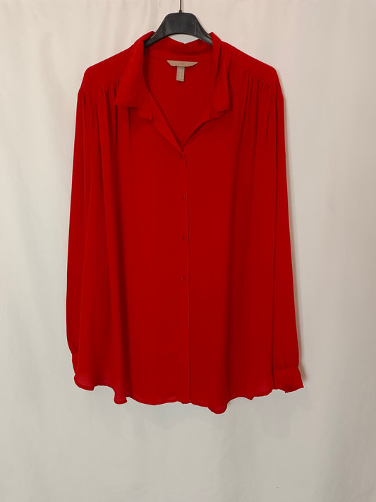 H&amp;M. Red flowing blouse S.xl