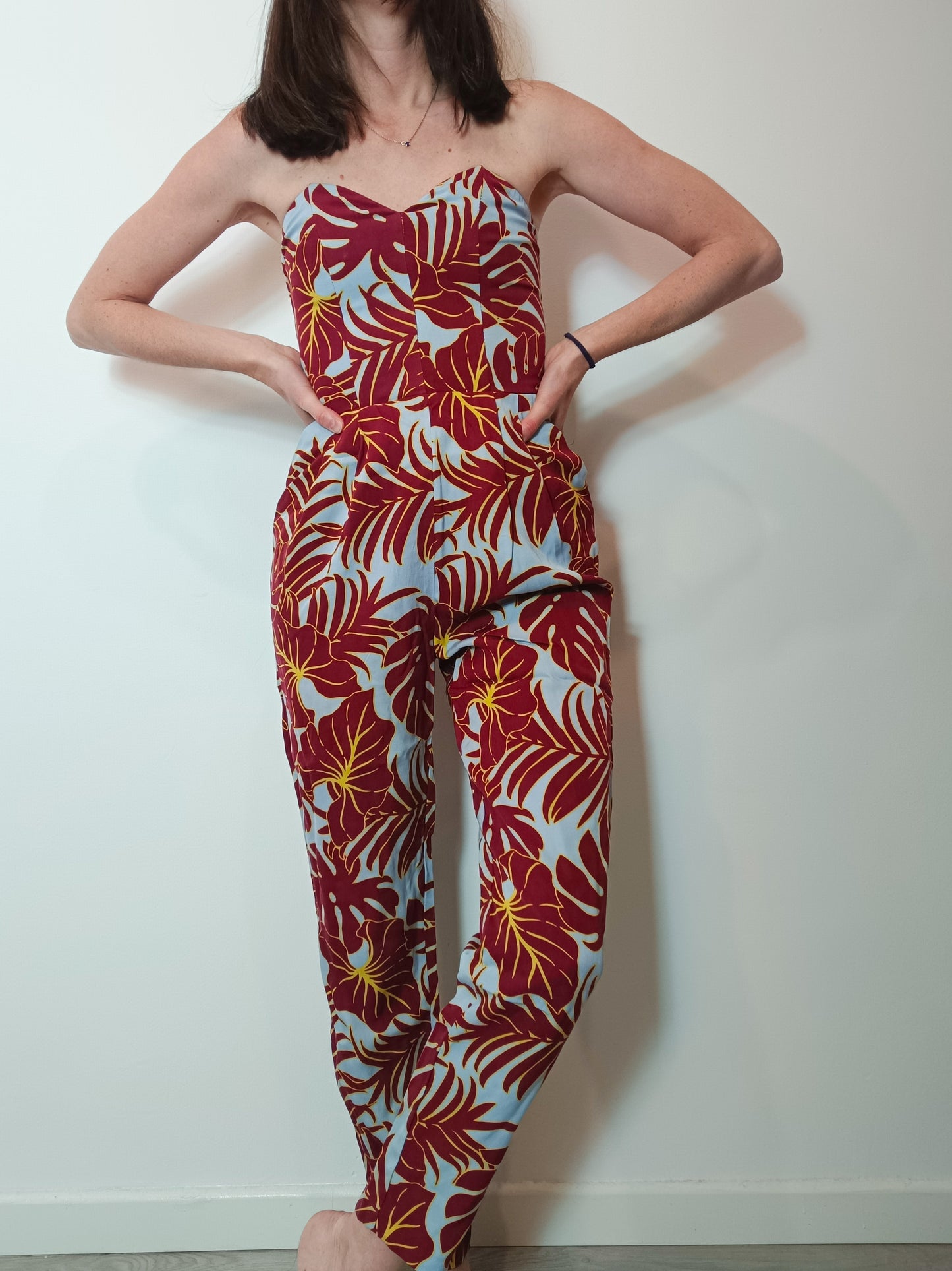 H&amp;M. Floral long jumpsuit size 34