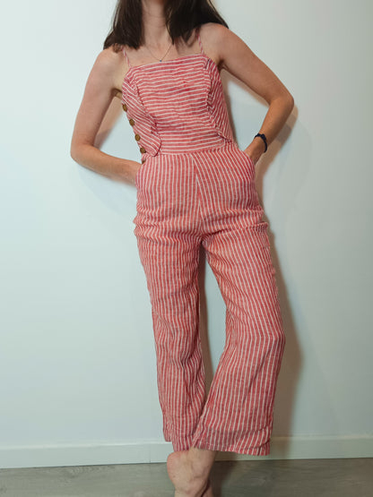 MANGO. Mono lino rayas T.xx