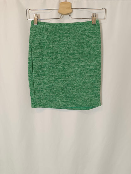 ZAFUL. Falda punto verde jaspeada T.s
