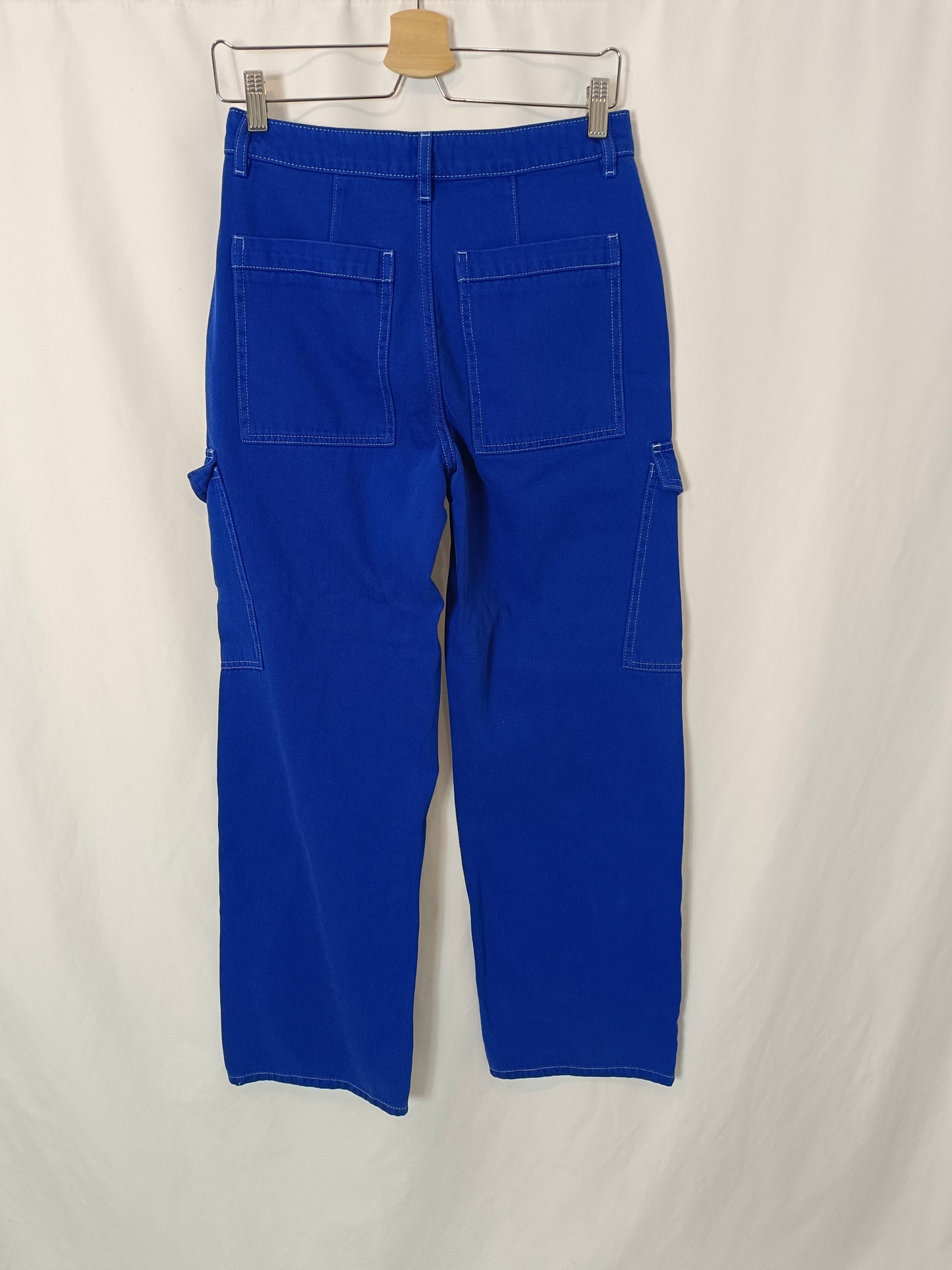 PRIMARK. Pantalón ancho denim azul  T.36