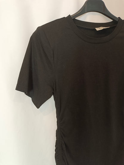 LOAVIES. Vestido negro corto fruncidos. T XS
