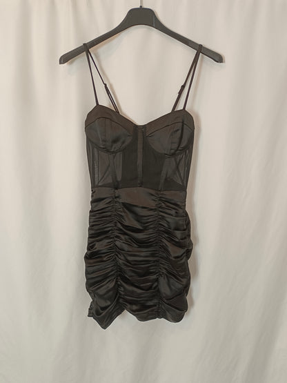 ZARA. Black double-textured dress T.xs Hibuy market ZARA. Black double-textured dress T.xs Hibuy market