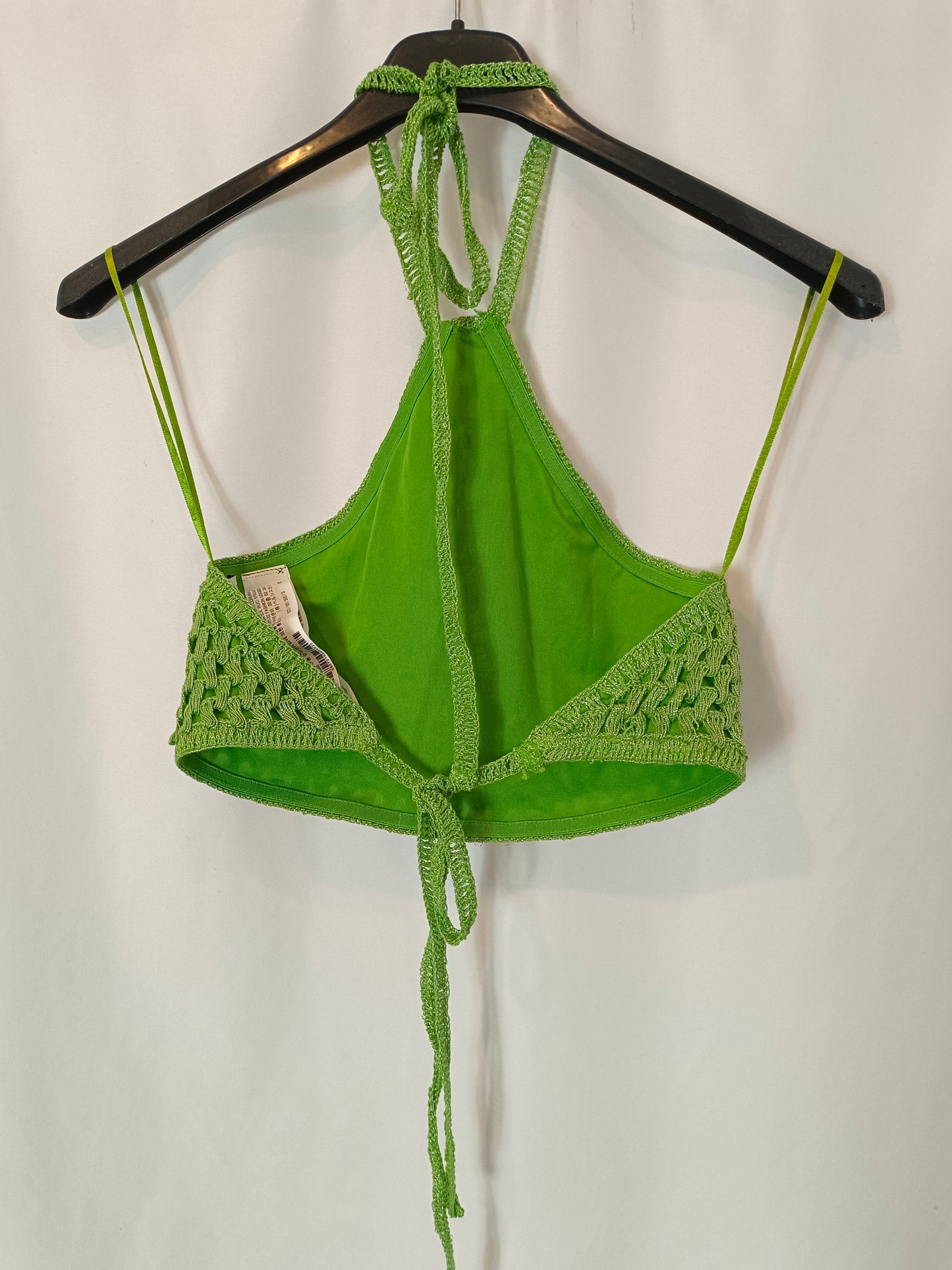 BERSHKA. Green Crop Top Ts