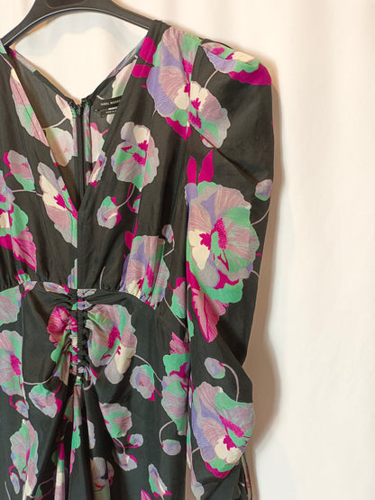 ISABEL MARANT. Silk print midi dress. XS